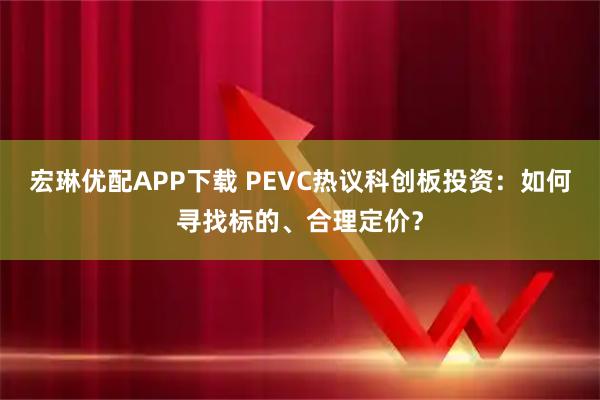 宏琳优配APP下载 PEVC热议科创板投资：如何寻找标的、合理定价？